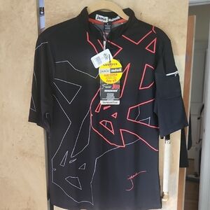 SALE ! LADIES-NWT-Jamie Sadock Black and Red Casual golf Shirt